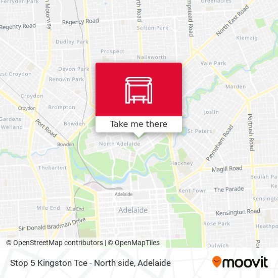 Stop 5 Kingston Tce - North side map