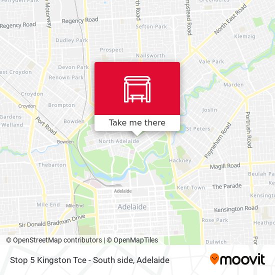 Stop 5 Kingston Tce - South side map