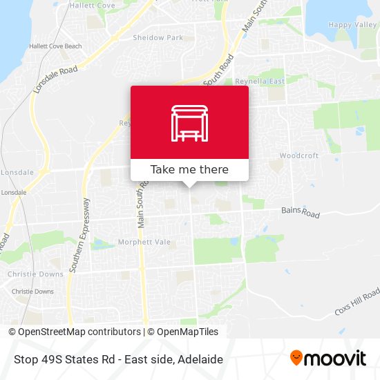 Stop 49S States Rd - East side map
