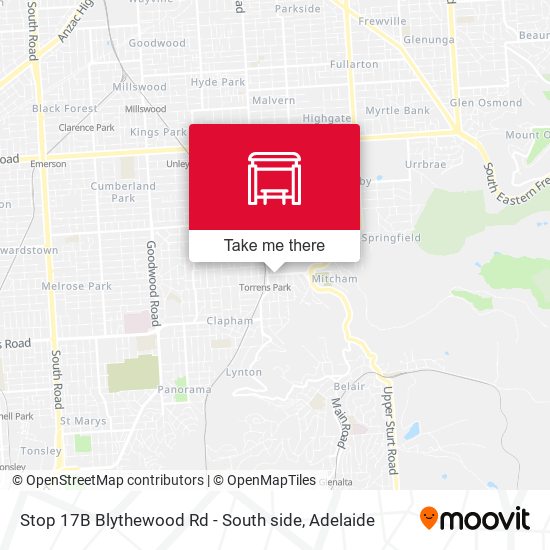 Stop 17B Blythewood Rd - South side map