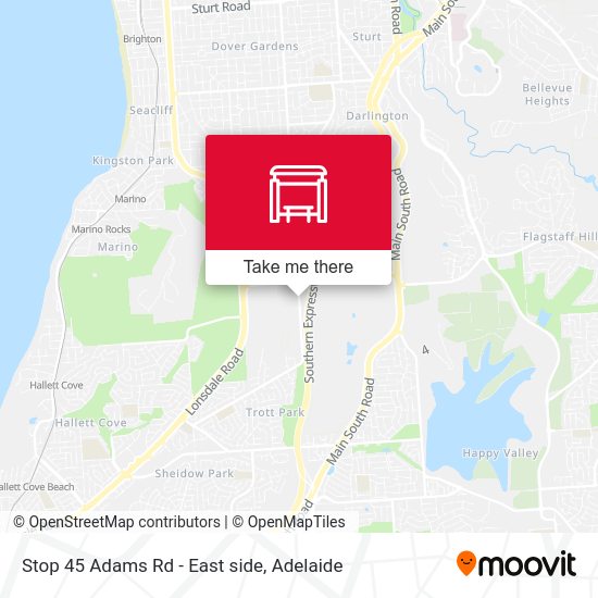 Stop 45 Adams Rd - East side map
