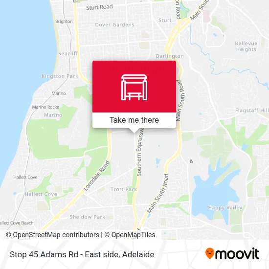 Mapa Stop 45 Adams Rd - East side