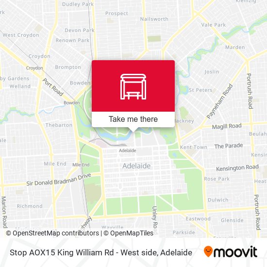 Mapa Stop AOX15 King William Rd - West side