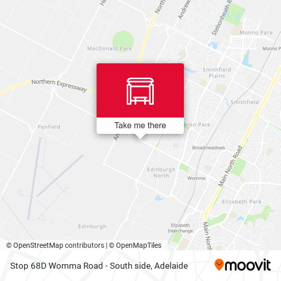 Stop 68D Womma Road - South side map