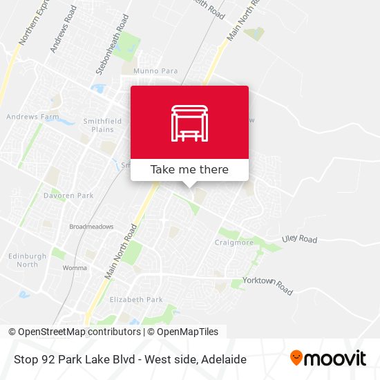 Stop 92 Park Lake Blvd - West side map