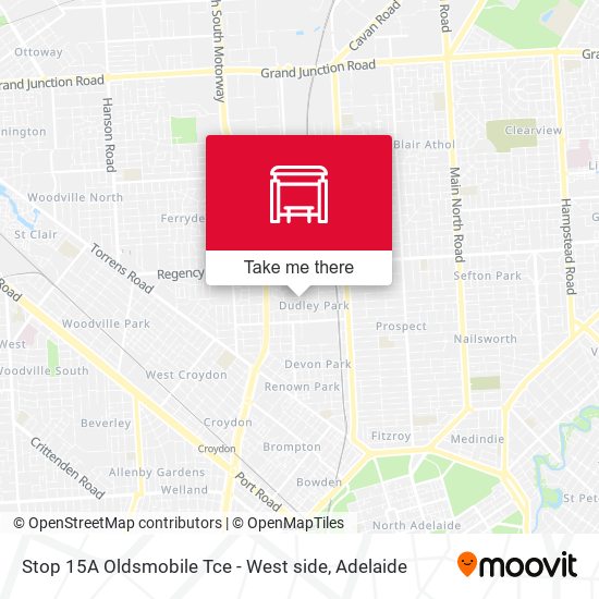 Stop 15A Oldsmobile Tce - West side map