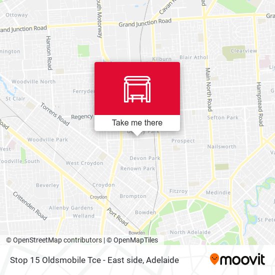 Stop 15 Oldsmobile Tce - East side map
