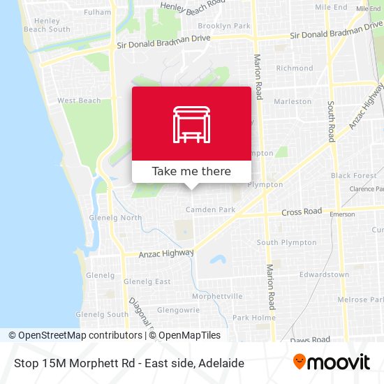 Stop 15M Morphett Rd - East side map