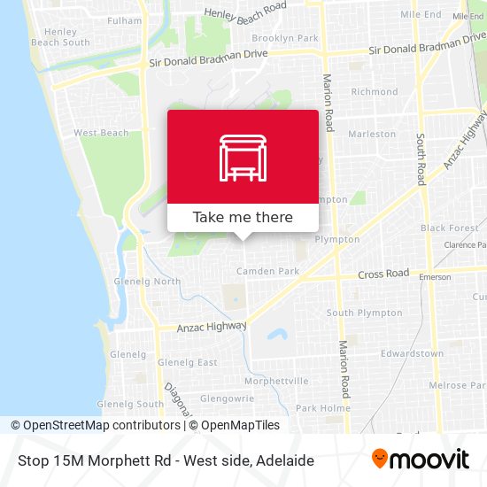 Mapa Stop 15M Morphett Rd - West side