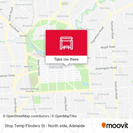 Mapa Stop Temp Flinders St - North side