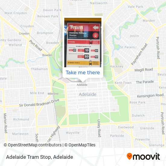 Adelaide Tram Stop map