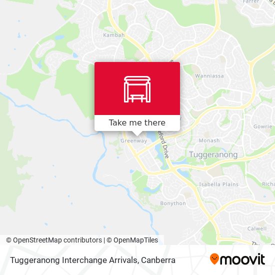 Mapa Tuggeranong Interchange Arrivals
