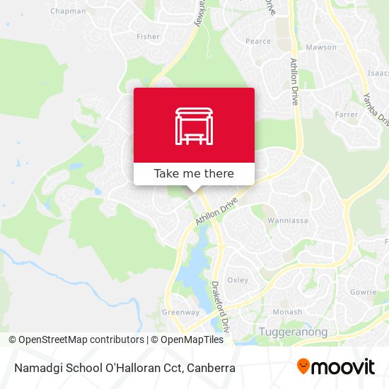 Namadgi School O'Halloran Cct map