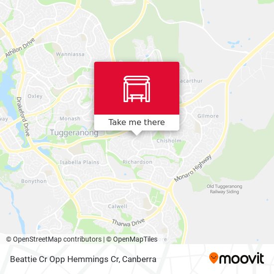 Beattie Cr Opp Hemmings Cr map
