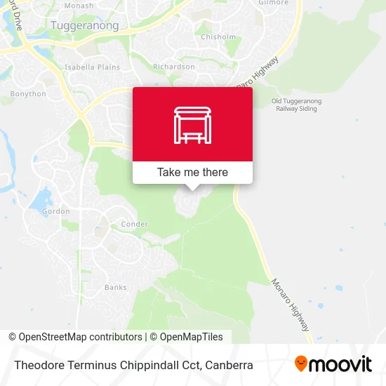 Mapa Theodore Terminus Chippindall Cct