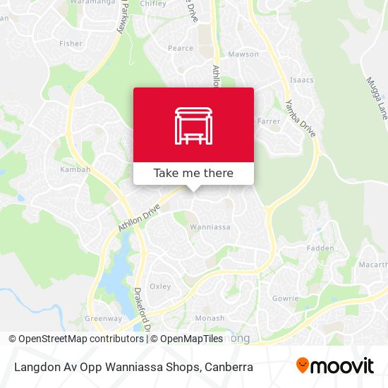 Langdon Av Opp Wanniassa Shops map