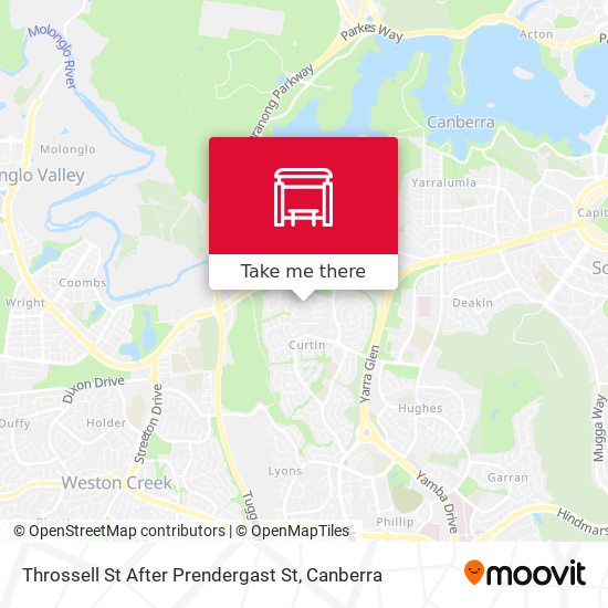Throssell St After Prendergast St map
