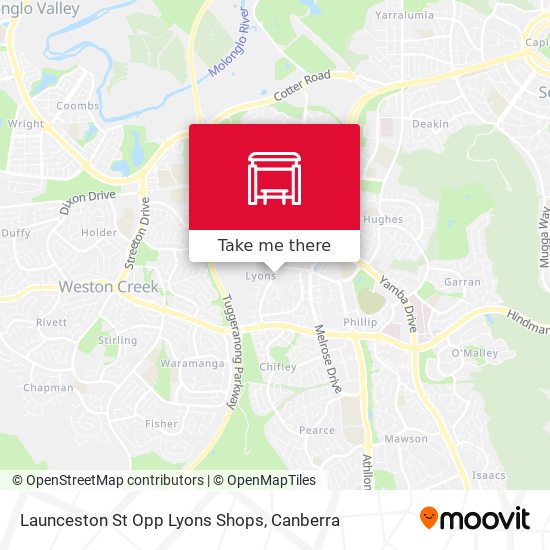 Launceston St Opp Lyons Shops map