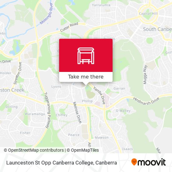 Launceston St Opp Canberra College map