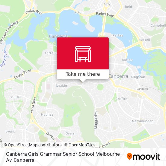 Mapa Canberra Girls Grammar Senior School Melbourne Av