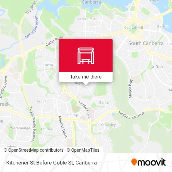 Mapa Kitchener St Before Goble St