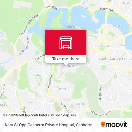 Kent St Opp Canberra Private Hospital map