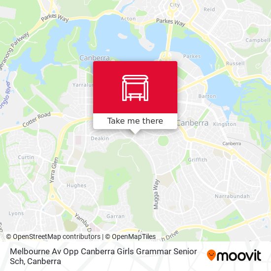 Mapa Melbourne Av Opp Canberra Girls Grammar Senior Sch