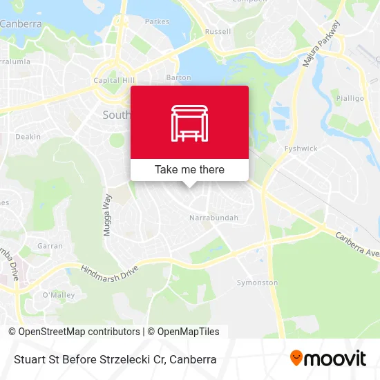 Mapa Stuart St Before Strzelecki Cr