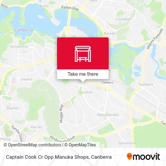 Mapa Captain Cook Cr Opp Manuka Shops