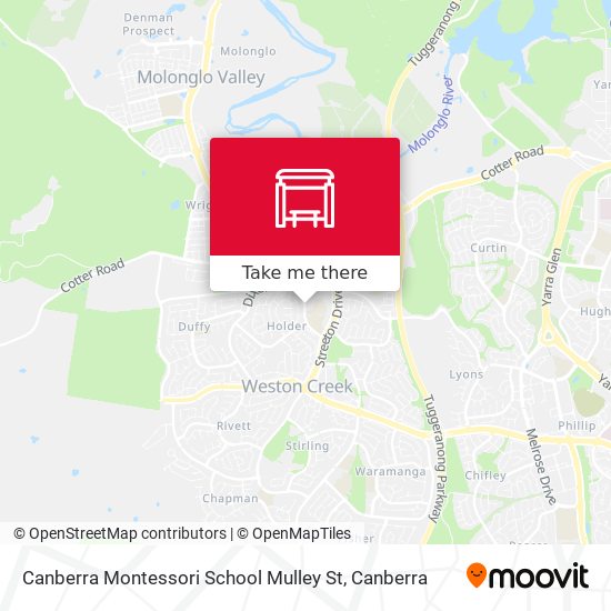 Mapa Canberra Montessori School Mulley St