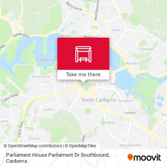 Mapa Parliament House Parliament Dr Southbound