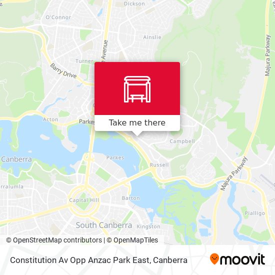 Constitution Av Opp Anzac Park East map