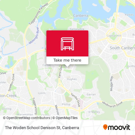 The Woden School Denison St map