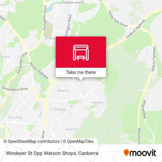 Mapa Windeyer St Opp Watson Shops