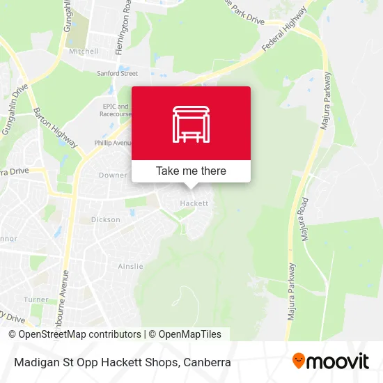 Madigan St Opp Hackett Shops map