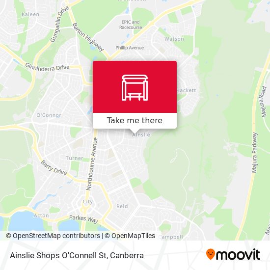 Ainslie Shops O'Connell St map