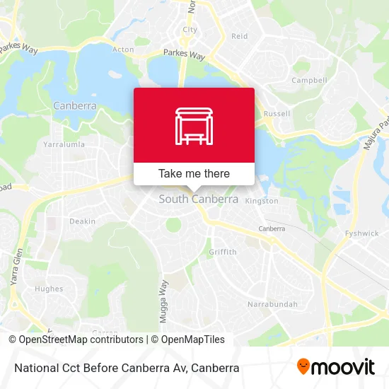 National Cct Before Canberra Av map