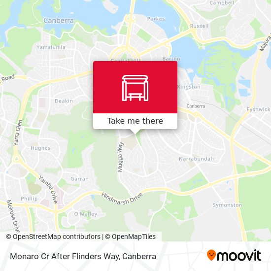 Monaro Cr After Flinders Way map