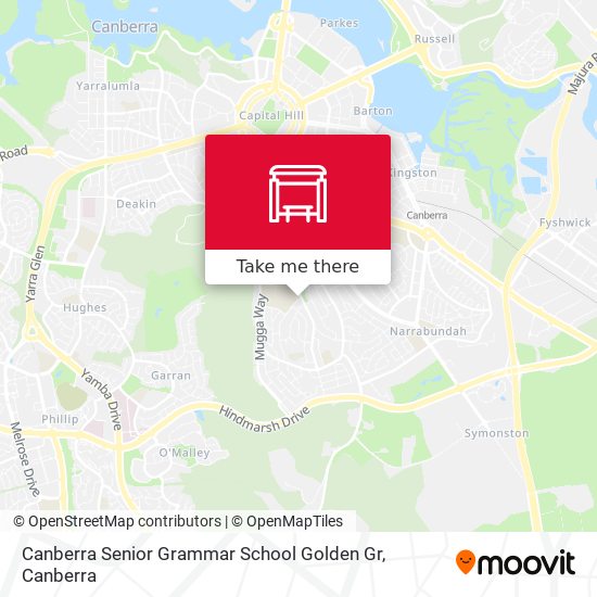 Canberra Senior Grammar School Golden Gr map