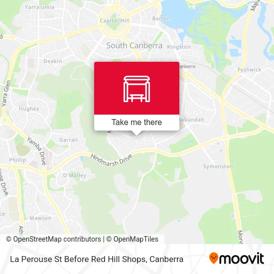 La Perouse St Before Red Hill Shops map