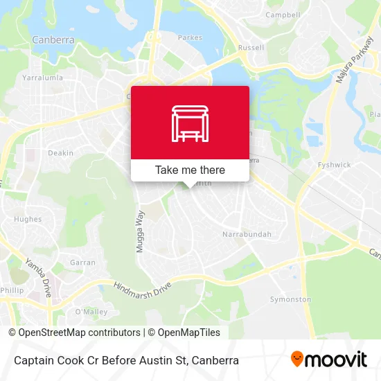 Captain Cook Cr Before Austin St map