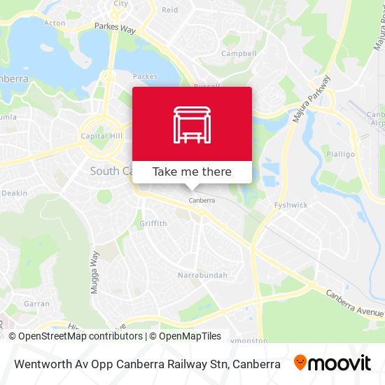 Wentworth Av Opp Canberra Railway Stn map