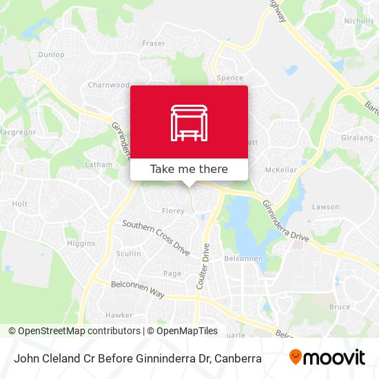 John Cleland Cr Before Ginninderra Dr map
