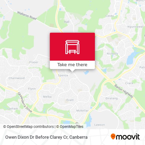 Owen Dixon Dr Before Clarey Cr map