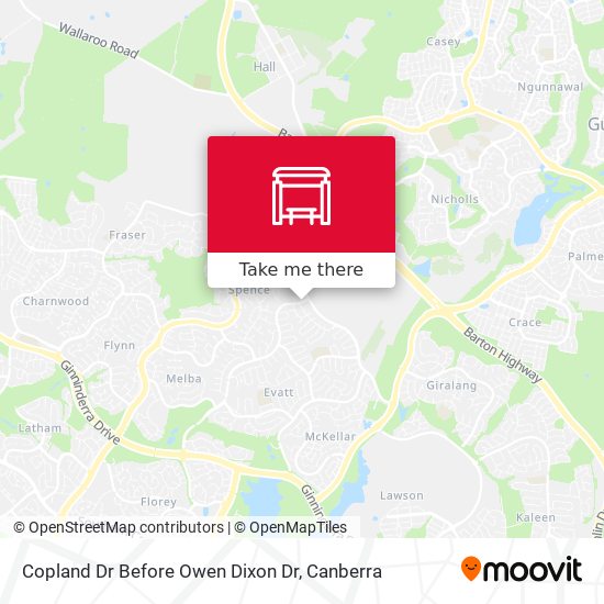 Copland Dr Before Owen Dixon Dr map