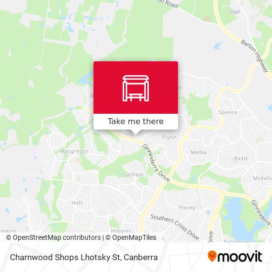 Mapa Charnwood Shops Lhotsky St