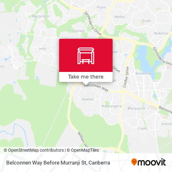 Mapa Belconnen Way Before Murranji St