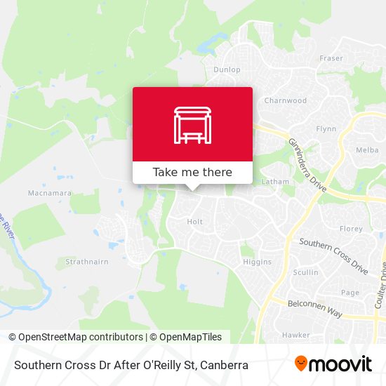 Mapa Southern Cross Dr After O'Reilly St