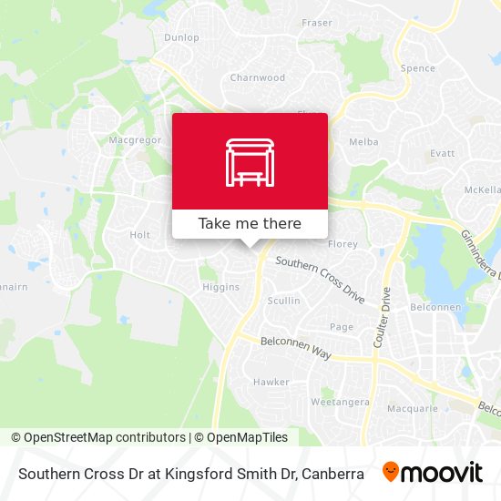 Mapa Southern Cross Dr at Kingsford Smith Dr