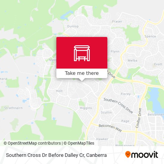 Southern Cross Dr Before Dalley Cr map